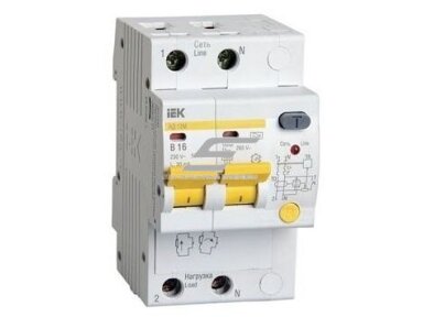 Modulinis automatinis jungiklis su srovės nuotėkio rele | 2P | 16A | B | 4,5kA | 0,03A | DIN | IEK | MAD12-2-016-B-030 Modulinis automatinis jungiklis su srovės nuotėkio rele | 2P | 16A | B | 4,5kA | 0,03A | DIN | IEK | MAD12-2-016-B-030