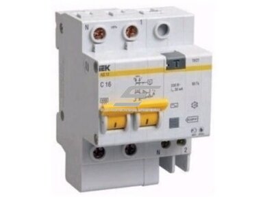 Modulinis automatinis jungiklis su srovės nuotėkio rele | 2P | 32A | C | 4,5kA | 0,03A | DIN | IEK | MAD10-2-032-C-030 Modulinis automatinis jungiklis su srovės nuotėkio rele | 2P | 32A | C | 4,5kA | 0,03A | DIN | IEK | MAD10-2-032-C-030
