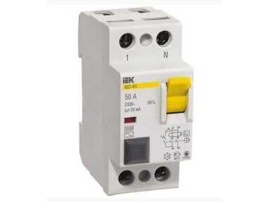 Modulinė srovės nuotėkio relė | 2P | 40A | 4,5kA | 0,3A | AC tipas | DIN | IEK | MDV10-2-040-300 | 4606056046496 Modulinė srovės nuotėkio relė | 2P | 40A | 4,5kA | 0,3A | AC tipas | DIN | IEK | MDV10-2-040-300 | 4606056046496