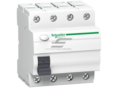 Srovės nuotėkio relė | 4P | 25 A | 30 mA | AC tipas | 380…415 V | DIN | Schneider Electric Acti9 ID K | A9Z05425 Srovės nuotėkio relė | 4P | 25 A | 30 mA | AC tipas | 380…415 V | DIN | Schneider Electric Acti9 ID K | A9Z05425