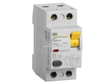 Modulinė srovės nuotėkio relė | 2P | 63A | 4,5kA | 0,1A | AC tipas | DIN | IEK | MDV10-2-063-100 | 4606056046595 Modulinė srovės nuotėkio relė | 2P | 63A | 4,5kA | 0,1A | AC tipas | DIN | IEK | MDV10-2-063-100 | 4606056046595