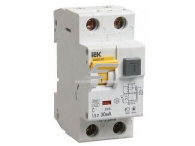 Modulinis automatinis jungiklis su srovės nuotėkio rele | 2P | 10A | C | 6kA | 0,03A | DIN | IEK | MAD22-5-010-C-30 Modulinis automatinis jungiklis su srovės nuotėkio rele | 2P | 10A | C | 6kA | 0,03A | DIN | IEK | MAD22-5-010-C-30