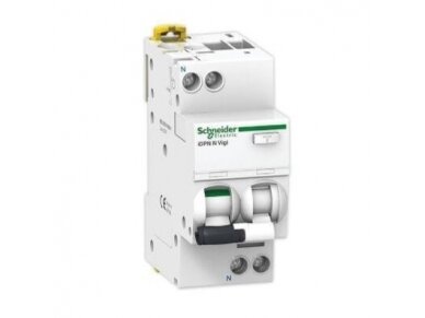 Modulinis automatinis jungiklis su srovės nuotėkio rele | 2P | 16A | C | 0,03A | AC-tipas | DIN | Schneider Electric | RCBO | iDPN N VIGI | A9D31616