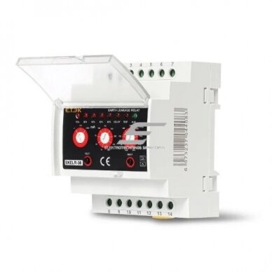 Modulis | Regulējams strāvas noplūdes relejs 30mA-30A | 6A | 110/230VAC | DIN | 1NO+1NC 1