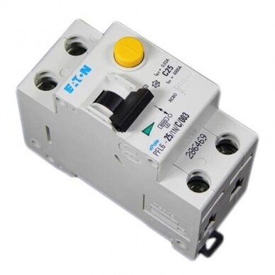 Moduļveida | automātiskais slēdzis ar strāvas noplūdes releju 2P | 16A | C | 6kA | 30mA | PFL6-16/1N/C/003 Eaton 1