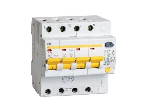 Modulinis automatinis jungiklis su srovės nuotėkio relė | 4P | 32A | C | 4,5kA | 0,03A | DIN | IEK | MAD10-4-032-C-030 Modulinis automatinis jungiklis su srovės nuotėkio relė | 4P | 32A | C | 4,5kA | 0,03A | DIN | IEK | MAD10-4-032-C-030