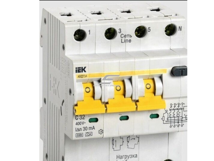 Modulinis automatinis jungiklis su srovės nuotėkio rele | 4P | 32A | C | 6kA | 0,03A | DIN | IEK | MAD22-6-032-C-30 Modulinis automatinis jungiklis su srovės nuotėkio rele | 4P | 32A | C | 6kA | 0,03A | DIN | IEK | MAD22-6-032-C-30