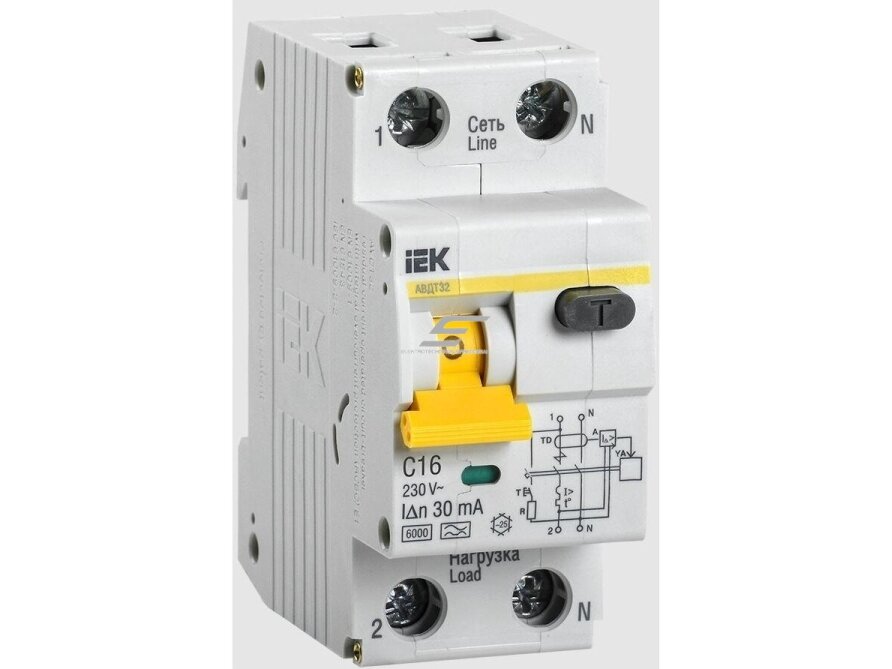 Modulinis automatinis jungiklis su srovės nuotėkio rele | 2P | 16A | C | 6kA | 0,03A | DIN | IEK | MAD22-5-016-C-30 | 4606056055245 Modulinis automatinis jungiklis su srovės nuotėkio rele | 2P | 16A | C | 6kA | 0,03A | DIN | IEK | MAD22-5-016-C-30 | 4606056055245