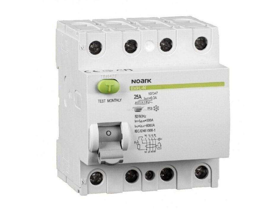Modulinė srovės nuotėkio relė | 4P | 40A | 0,03A | DIN | Noark | Ex9L-N Modulinė srovės nuotėkio relė | 4P | 40A | 0,03A | DIN | Noark | Ex9L-N