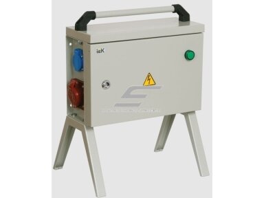 Laikinasis statybinis įvadas | paskirstymo skydas | su kištukiniais lizdais 3F 3x16A | 3F 1x32A | 4xSchuko | 230/400V | 257x409x160mm | IP44 | IEK | 0020324
