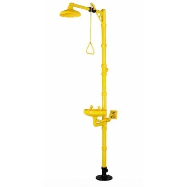 Avārijas drošības duša | acu / sejas skalošanas un ķermeņa dušas sistēma | 76 l/min + 11,4 l/min | 2300×800×410 mm | ABS | dzeltena Avārijas drošības duša | acu / sejas skalošanas un ķermeņa dušas sistēma | 76 l/min + 11,4 l/min | 2300×800×410 mm | ABS | dzeltena