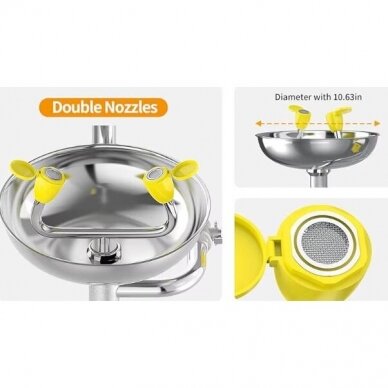 Emergency shower | body | face | eye wash system | 75.7 l/min | 11.4 l/min | stainless steel 1