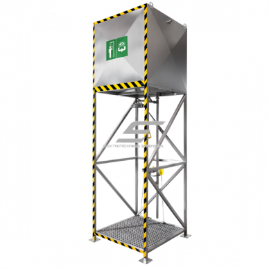 Kabina awaryjnego płukania oczu i prysznica bezpieczeństwa | z zbiornikiem wody 1200 L | ≥11.4 L/min | 3650x1200x1200 mm | stal nierdzewna 1 Kabina awaryjnego płukania oczu i prysznica bezpieczeństwa | z zbiornikiem wody 1200 L | ≥11.4 L/min | 3650x1200x1200 mm | stal nierdzewna 1