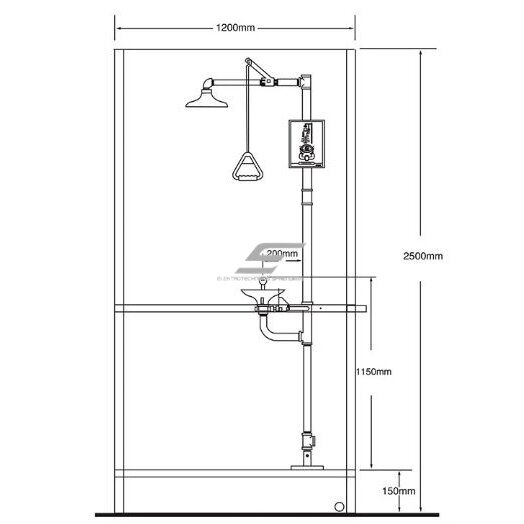 Stationary enclosed combined emergency | safety shower | body | face | eye wash system | 75.7l/min | 11.4l/min | 2200×x1200x900mm | stainless steel 3 Stationary enclosed combined emergency | safety shower | body | face | eye wash system | 75.7l/min | 11.4l/min | 2200×x1200x900mm | stainless steel 3