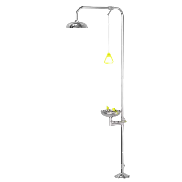 Emergency shower | body | face | eye wash system | 75.7 l/min | 11.4 l/min | stainless steel