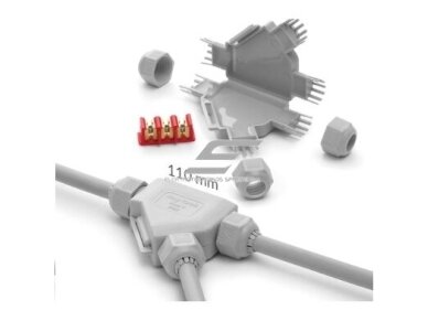 Hermetinė mova dėžutė jungiamoji elektros kontaktams su gelio užpildu | 110x72x25 | 3x1,5-4mm² | IP68/69K | Raytech | FRED-Y 1
