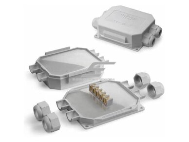 Hermetinė mova dėžutė jungiamoji elektros kontaktams su gelio užpildu | 120x100x45 | 5x6mm² | IP68/69K | Raytech | READYBOX120 Hermetinė mova dėžutė jungiamoji elektros kontaktams su gelio užpildu | 120x100x45 | 5x6mm² | IP68/69K | Raytech | READYBOX120