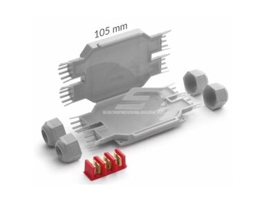 Hermetinė mova dėžutė jungiamoji elektros kontaktams su gelio užpildu | 105x65x25 | 3x2,5-4mm² | IP68/69K | Raytech | BOB4 1 Hermetinė mova dėžutė jungiamoji elektros kontaktams su gelio užpildu | 105x65x25 | 3x2,5-4mm² | IP68/69K | Raytech | BOB4 1