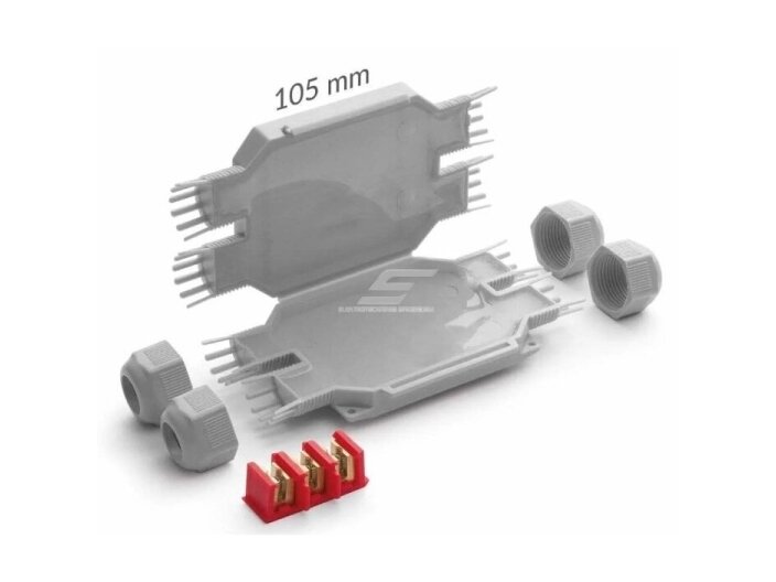 Hermetinė mova dėžutė jungiamoji elektros kontaktams su gelio užpildu | 105x65x25 | 3x2,5-4mm² | IP68/69K | Raytech | BOB4 1