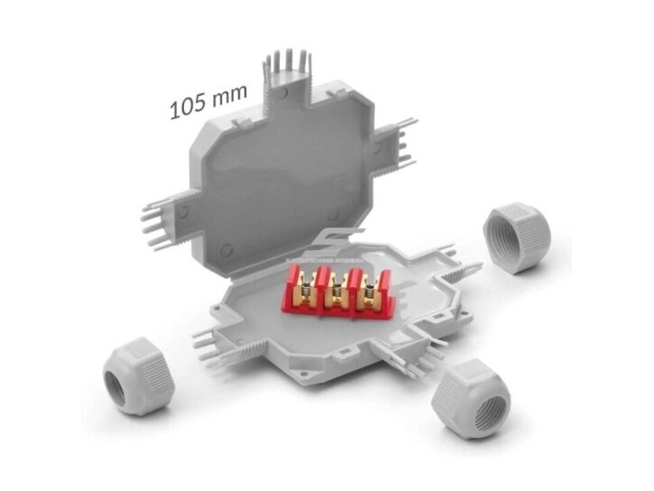 Hermetinė mova dėžutė jungiamoji elektros kontaktams su gelio užpildu | 105x80x25 | 3x2,5-4mm² | IP68/69K | Raytech | BOB3 1 Hermetinė mova dėžutė jungiamoji elektros kontaktams su gelio užpildu | 105x80x25 | 3x2,5-4mm² | IP68/69K | Raytech | BOB3 1