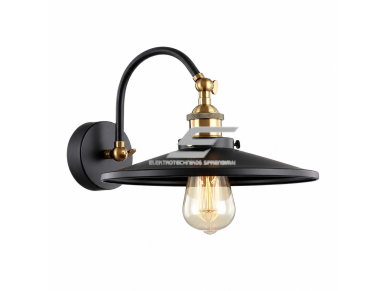 Šviestuvas tvirtinamas ant sienos | E27 | 1x35W | 230V | Ø220x260mm | be lempučių | IP20 | metalinis | juodas