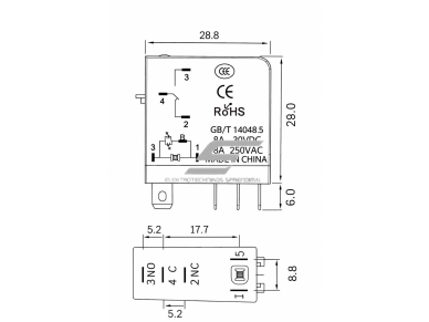 Tarpinė elektromagnetinė relė | 24V DC | 1NO+1NC | mini | 8A | universali | LANBOO Tarpinė elektromagnetinė relė | 24V DC | 1NO+1NC | mini | 8A | universali | LANBOO