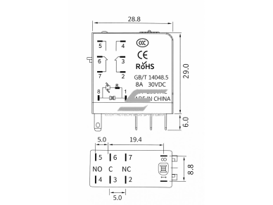 Tarpinė elektromagnetinė relė | 24V DC | 2NO+2NC | su rankiniu testavimo mygtuku | mini | 8A | universali | LANBOO Tarpinė elektromagnetinė relė | 24V DC | 2NO+2NC | su rankiniu testavimo mygtuku | mini | 8A | universali | LANBOO