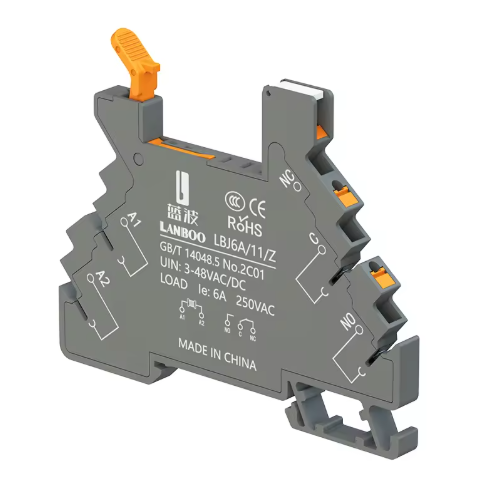 Przekaźnik pośredni elektromagnetyczny | z LED | 12V DC | SPDT 1NO+1NC | 6A | montaż DIN | ultra cienki | hermetyczny | LANBOO 1