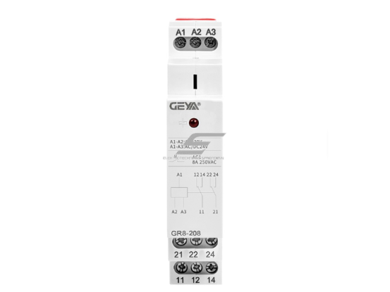 Tarpinė relė | signalų stiprinimui ir apkrovų valdymui | 2 x SPDT | 8A | AC / DC 48V | GR8-208