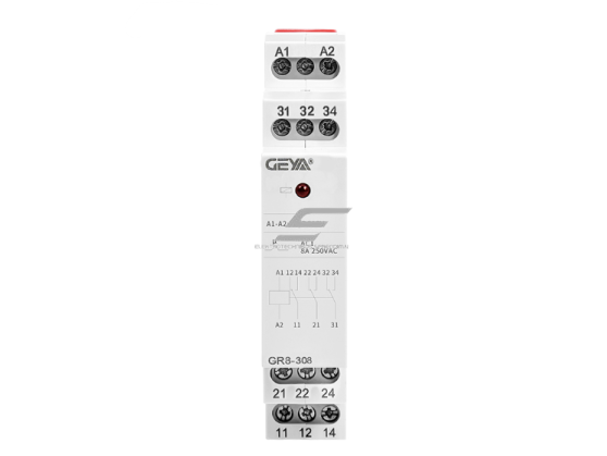 Tarpinė relė | signalų stiprinimui ir apkrovų valdymui | 3 SPDT | 8A | AC / DC 12–230V | GR8-316