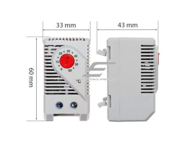Mini termostatas | temperatūros reguliatorius | NC | 0–60°C | 230 V AC | 10 A | bimetalinis | DIN | automatinis šildymo valdymas | IP20 1 Mini termostatas | temperatūros reguliatorius | NC | 0–60°C | 230 V AC | 10 A | bimetalinis | DIN | automatinis šildymo valdymas | IP20 1