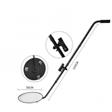 Teleskopowe lusterko inspekcyjne z oświetleniem LED | lustro Ø300mm | 90-120cm 1 Teleskopowe lusterko inspekcyjne z oświetleniem LED | lustro Ø300mm | 90-120cm 1