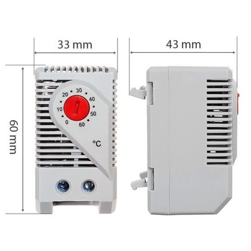 Mini termostaat | temperatuuri regulaator | NC | 0–60°C | 230 V AC | 10 A | bimetall | DIN | automaatne kütte juhtimine | IP20 1 Mini termostaat | temperatuuri regulaator | NC | 0–60°C | 230 V AC | 10 A | bimetall | DIN | automaatne kütte juhtimine | IP20 1