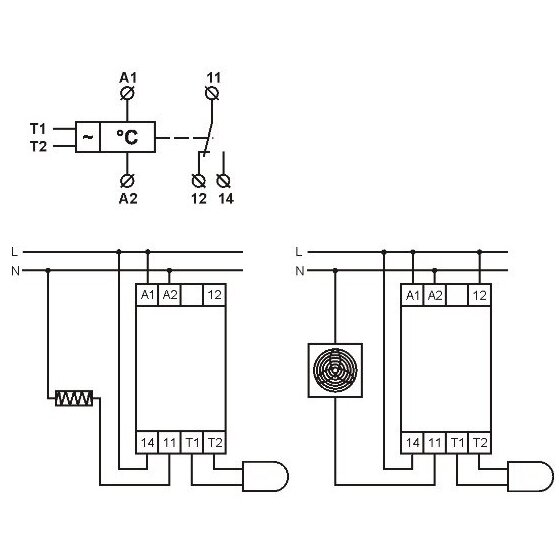 Termostats | temperatūras regulators | rele | uz DIN | -5 ... +40°C | 16A | 24-240VAC | IP20 | FRT11 2 Termostats | temperatūras regulators | rele | uz DIN | -5 ... +40°C | 16A | 24-240VAC | IP20 | FRT11 2