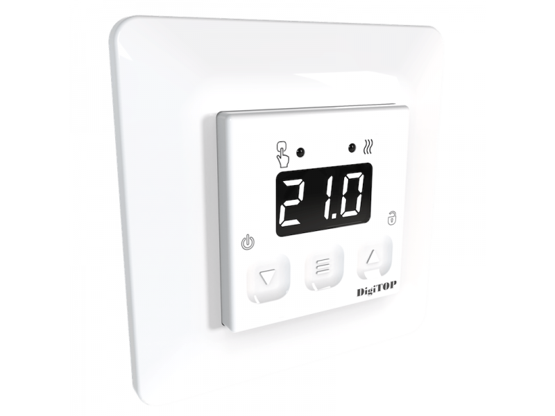 Skaitmeninis grindų šildymo termostatas | temperatūros reguliatorius | 16A | -55...+125°C | baltas | DigiTOP | TS-1F Skaitmeninis grindų šildymo termostatas | temperatūros reguliatorius | 16A | -55...+125°C | baltas | DigiTOP | TS-1F