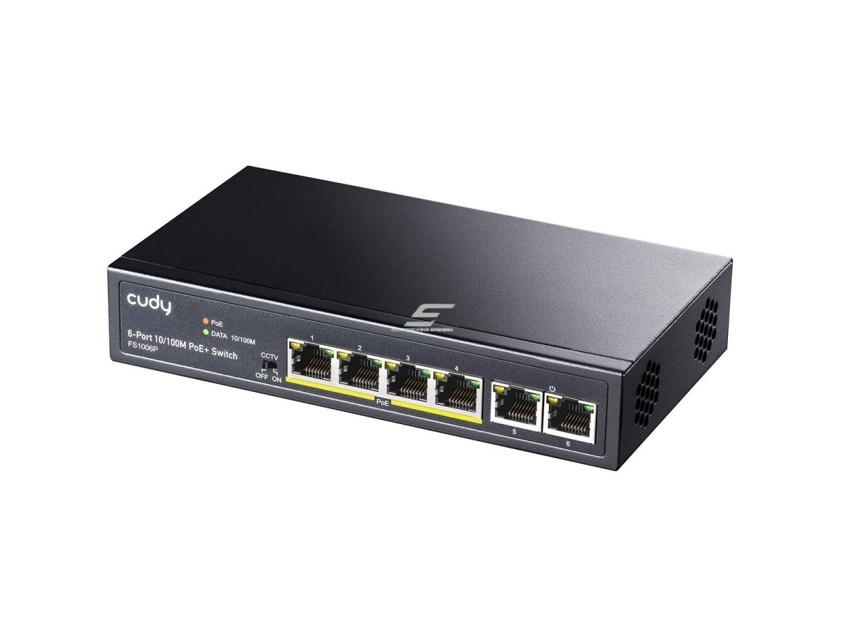Tinklo komutatorius 6 portai | 4xPoE | 2xuplink | 1.2Gbps | 0,9Mpps | FS1006P CUDY 1 Tinklo komutatorius 6 portai | 4xPoE | 2xuplink | 1.2Gbps | 0,9Mpps | FS1006P CUDY 1