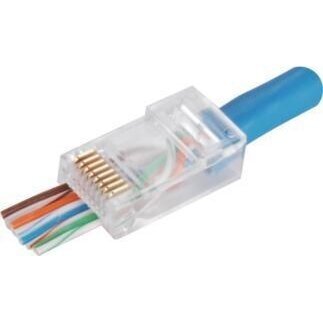 Wtyk sieciowy | złącze RJ45 (8P8C) | do kabla UTP CAT 6e | nieekranowany | przelotowy | przezroczysty 1 Wtyk sieciowy | złącze RJ45 (8P8C) | do kabla UTP CAT 6e | nieekranowany | przelotowy | przezroczysty 1