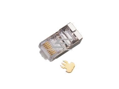 Tinklo kištukas | jungtis RJ45 (8P8C) | STP/FTP CAT 5e kabeliui | ekranuotas | perveriamas | pilkas | ALANTEC | WT003 Tinklo kištukas | jungtis RJ45 (8P8C) | STP/FTP CAT 5e kabeliui | ekranuotas | perveriamas | pilkas | ALANTEC | WT003