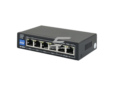 Tinklo komutatorius 4 portai | prievadai | RJ45 | PoE | 100Mbps | Uplink | 60W | AVIZIO Tinklo komutatorius 4 portai | prievadai | RJ45 | PoE | 100Mbps | Uplink | 60W | AVIZIO