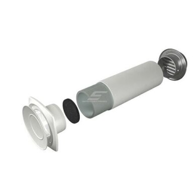 Supply air ventilation damper in wall | D125 | 0,5m | white | 12,5TOV-04 Supply air ventilation damper in wall | D125 | 0,5m | white | 12,5TOV-04