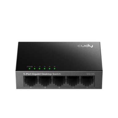 Ne pārvaldāms Gigabit Ethernet komutators 5 porti | 10Gbps | 7.44Mpps | 10/100/1000 Mbps | Plug & Play | CUDY GS105 Ne pārvaldāms Gigabit Ethernet komutators 5 porti | 10Gbps | 7.44Mpps | 10/100/1000 Mbps | Plug & Play | CUDY GS105