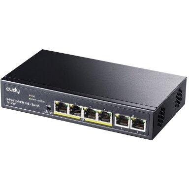 Tīkla komutators 6 porti | 4xPoE | 2xuplink | 1.2Gbps | 0,9Mpps | FS1006P CUDY Tīkla komutators 6 porti | 4xPoE | 2xuplink | 1.2Gbps | 0,9Mpps | FS1006P CUDY