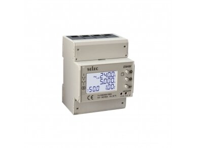 Modulinis trifazis elektros energijos skaitiklis | 100 A | 3×230/400 V | 2 tarifai | RS485 Modbus | Importas / eksportas | DIN | Selec EM4M-3P-C-100A Modulinis trifazis elektros energijos skaitiklis | 100 A | 3×230/400 V | 2 tarifai | RS485 Modbus | Importas / eksportas | DIN | Selec EM4M-3P-C-100A