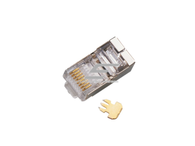 Tinklo kištukas | jungtis RJ45 (8P8C) | STP/FTP CAT 5e kabeliui | ekranuotas | perveriamas | pilkas | ALANTEC | WT003 Tinklo kištukas | jungtis RJ45 (8P8C) | STP/FTP CAT 5e kabeliui | ekranuotas | perveriamas | pilkas | ALANTEC | WT003