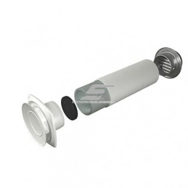 Supply air ventilation damper in wall | D100 | 0,5m | white | 10TOV-04 1