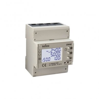 Moodul-kolmefaasiline elektriarvesti | 100 A | 3×230/400 V | 2 tariifi | RS485 Modbus | Import / eksport | DIN | Selec EM4M-3P-C-100A Moodul-kolmefaasiline elektriarvesti | 100 A | 3×230/400 V | 2 tariifi | RS485 Modbus | Import / eksport | DIN | Selec EM4M-3P-C-100A