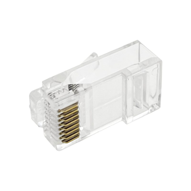 Wtyk sieciowy | złącze RJ45 (8P8C) | do kabla UTP CAT 6e | nieekranowany | przelotowy | przezroczysty Wtyk sieciowy | złącze RJ45 (8P8C) | do kabla UTP CAT 6e | nieekranowany | przelotowy | przezroczysty