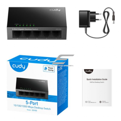 Unmanaged Gigabit Ethernet switch 5 ports | 10Gbps | 7.44Mpps | 10/100/1000 Mbps | Plug & Play | CUDY GS105 2 Unmanaged Gigabit Ethernet switch 5 ports | 10Gbps | 7.44Mpps | 10/100/1000 Mbps | Plug & Play | CUDY GS105 2