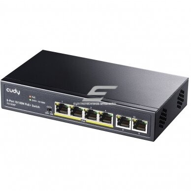 Przełącznik sieciowy 6 portów | 4xPoE | 2xuplink | 1.2Gbps | 0,9Mpps | FS1006P CUDY 1