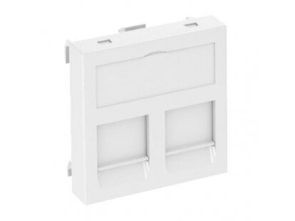 Tinklo LAN rozetė 2xRJ45 45mm 1 modulis, C tipas, tiesi, balta, DTG-2C ...